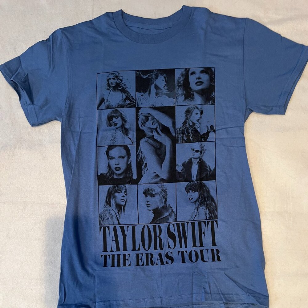 Taylor Swift Blue Graphic The Eras Tour Short Sleeve Tee